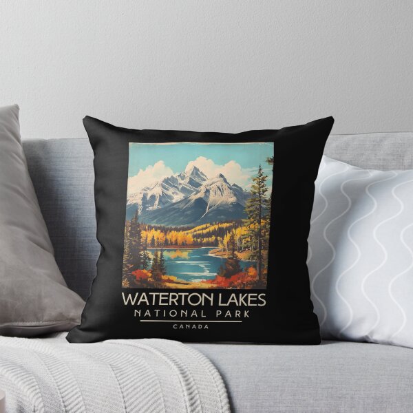 Item preview, A Vintage Illustration of Waterton Lakes National Park - Canada  designed and sold by GoodOldVintage.