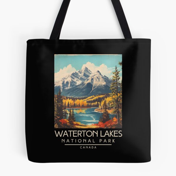 Item preview, A Vintage Illustration of Waterton Lakes National Park - Canada  designed and sold by GoodOldVintage.