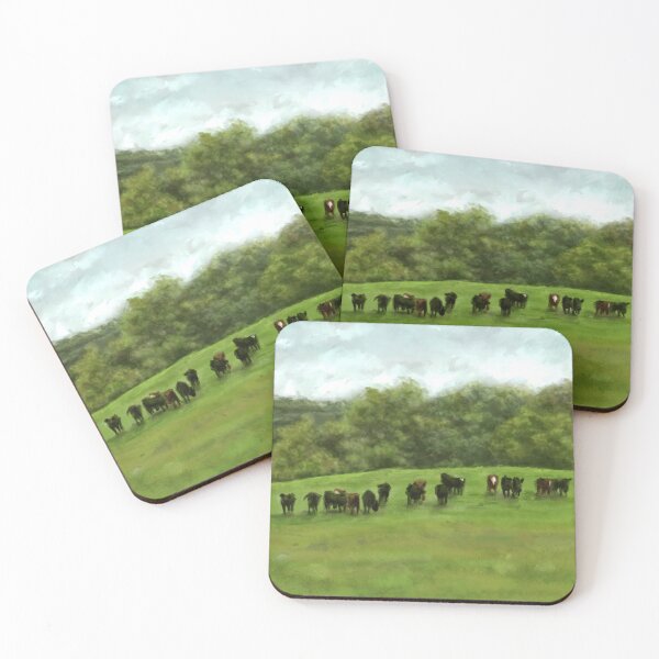 Item preview, Pastoral Serenity – Cows in a Green Meadow designed and sold by Coral Leontine Arts.