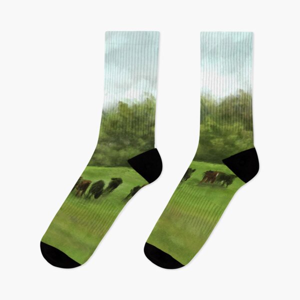 Item preview, Pastoral Serenity – Cows in a Green Meadow designed and sold by Coral Leontine Arts.