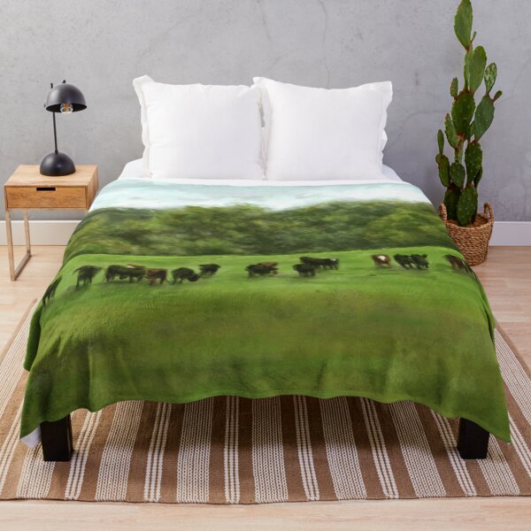 Item preview, Pastoral Serenity – Cows in a Green Meadow designed and sold by Coral Leontine Arts.