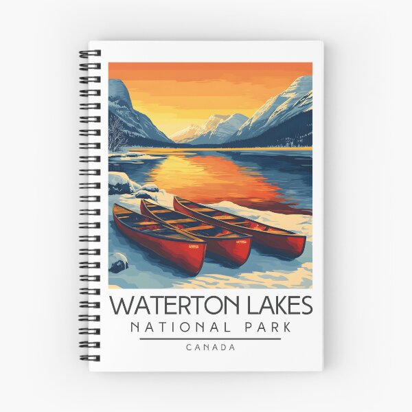 Item preview, A Vintage Illustration of Waterton Lakes National Park - Canada  designed and sold by GoodOldVintage.