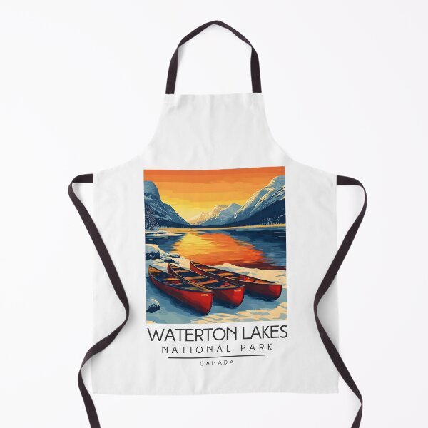 Item preview, A Vintage Illustration of Waterton Lakes National Park - Canada  designed and sold by GoodOldVintage.
