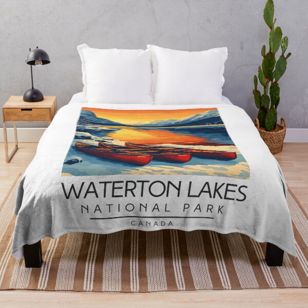 Item preview, A Vintage Illustration of Waterton Lakes National Park - Canada  designed and sold by GoodOldVintage.