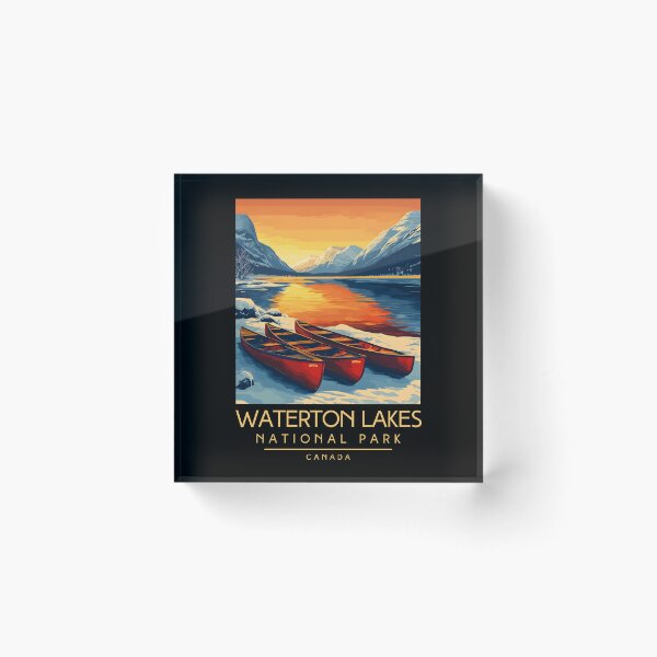 Item preview, A Vintage Illustration of Waterton Lakes National Park - Canada  designed and sold by GoodOldVintage.