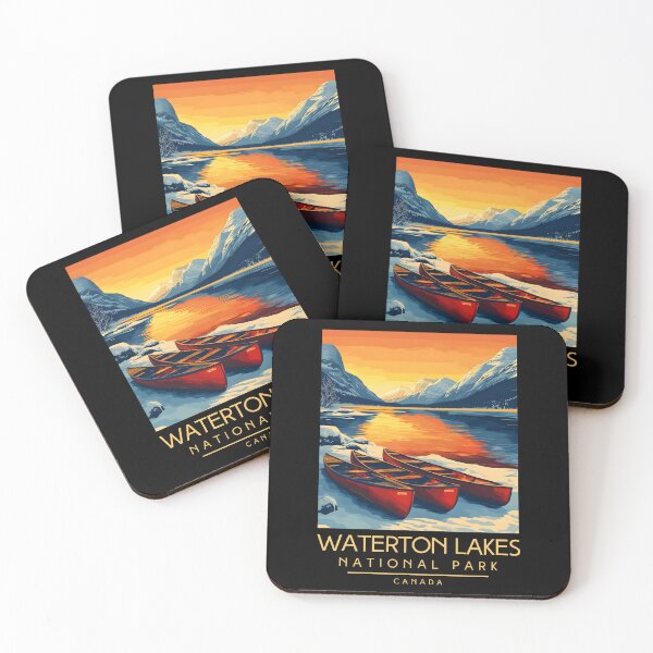 Item preview, A Vintage Illustration of Waterton Lakes National Park - Canada  designed and sold by GoodOldVintage.
