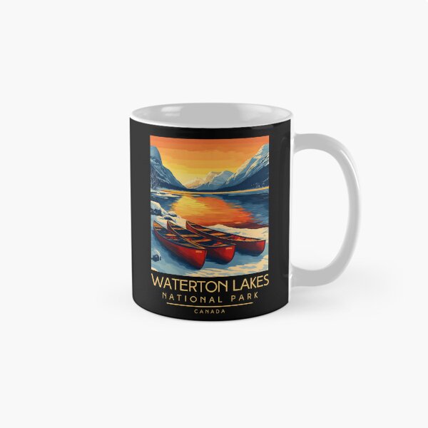 Item preview, A Vintage Illustration of Waterton Lakes National Park - Canada  designed and sold by GoodOldVintage.