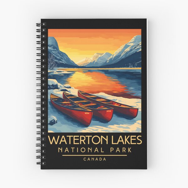 Item preview, A Vintage Illustration of Waterton Lakes National Park - Canada  designed and sold by GoodOldVintage.