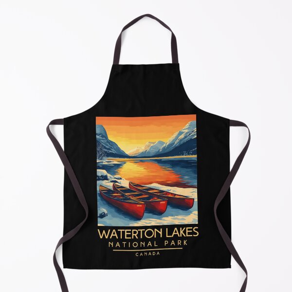 Item preview, A Vintage Illustration of Waterton Lakes National Park - Canada  designed and sold by GoodOldVintage.