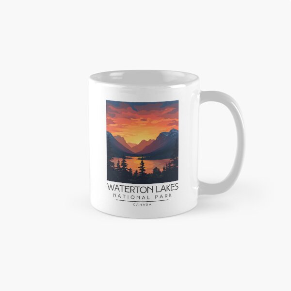 Item preview, A Vintage Illustration of Waterton Lakes National Park - Canada  designed and sold by GoodOldVintage.