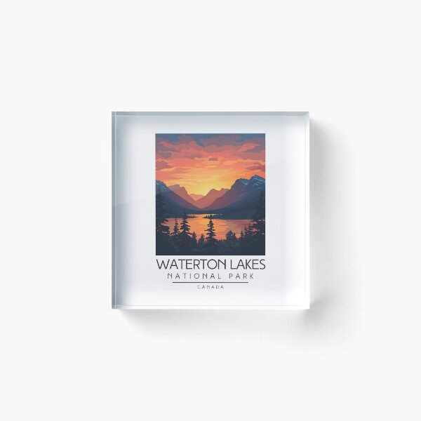 Item preview, A Vintage Illustration of Waterton Lakes National Park - Canada  designed and sold by GoodOldVintage.