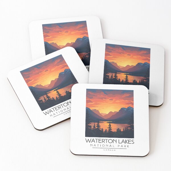 Item preview, A Vintage Illustration of Waterton Lakes National Park - Canada  designed and sold by GoodOldVintage.