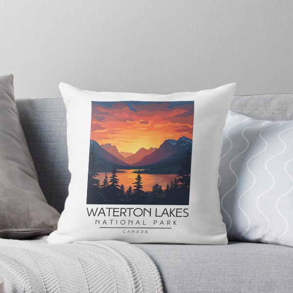 Item preview, A Vintage Illustration of Waterton Lakes National Park - Canada  designed and sold by GoodOldVintage.