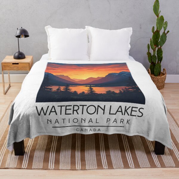 Item preview, A Vintage Illustration of Waterton Lakes National Park - Canada  designed and sold by GoodOldVintage.