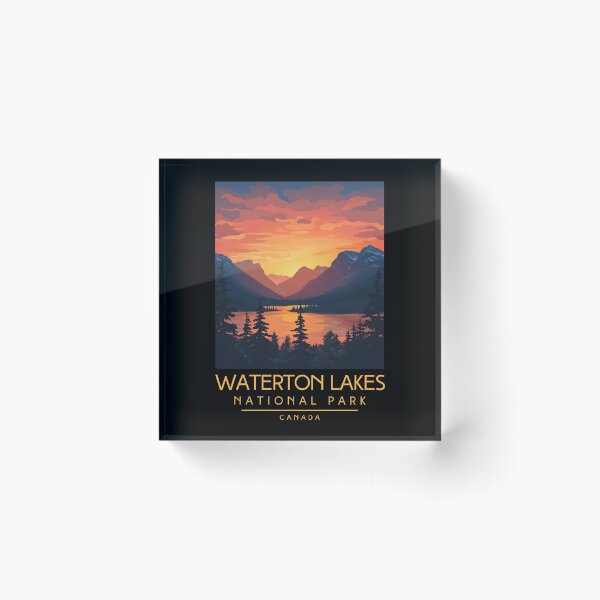 Item preview, A Vintage Illustration of Waterton Lakes National Park - Canada  designed and sold by GoodOldVintage.