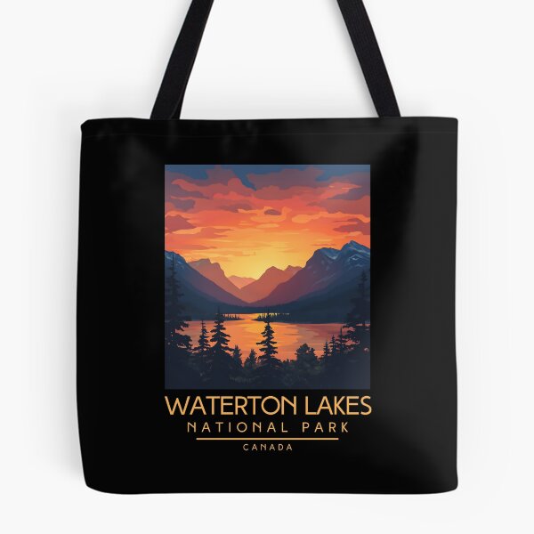 Item preview, A Vintage Illustration of Waterton Lakes National Park - Canada  designed and sold by GoodOldVintage.
