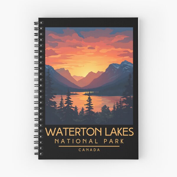 Item preview, A Vintage Illustration of Waterton Lakes National Park - Canada  designed and sold by GoodOldVintage.