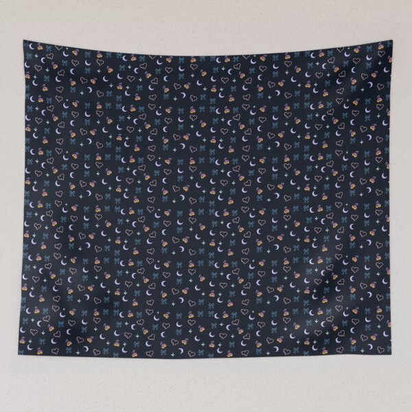 Item preview, bow,cherries,moon,star and heart background designed and sold by M-J-A-C.