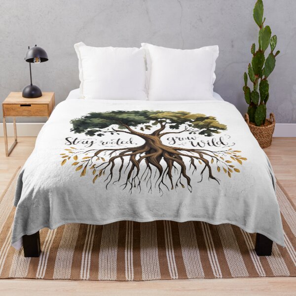 Item preview, Botanical Tree Roots and Branches Motivational Quote designed and sold by zoughlal.
