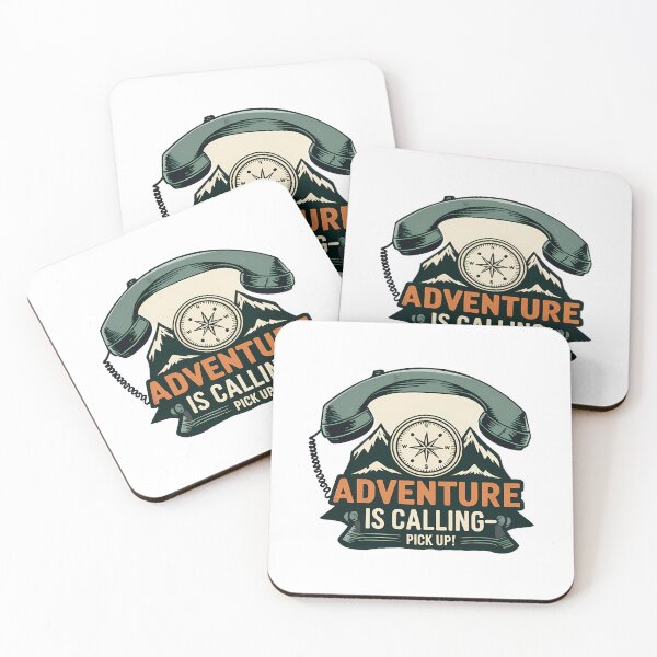 Item preview, Vintage Phone Receiver Shaped Like Mountains with Adventure Quote designed and sold by zoughlal.