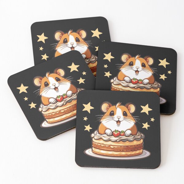 Item preview,  Cute Hamster with Cake and Strawberries – Kawaii Dessert Lover Gift designed and sold by Gadget80.