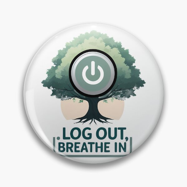Item preview, Power Button Morphing into Tree with Mindful Quote designed and sold by zoughlal.