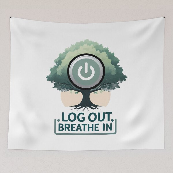 Item preview, Power Button Morphing into Tree with Mindful Quote designed and sold by zoughlal.