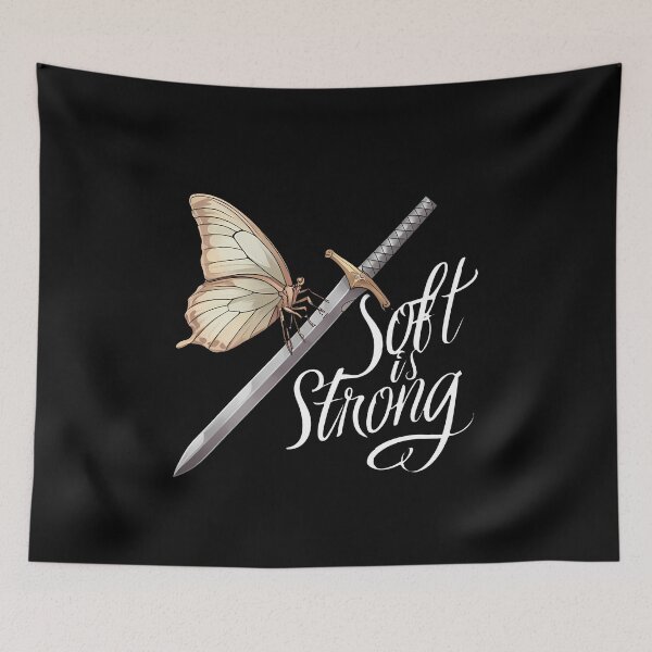 Item preview, Delicate Butterfly Resting on Steel Sword with Empowering Quote designed and sold by zoughlal.
