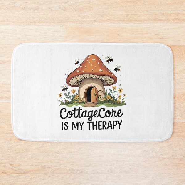 Item preview, Tiny Mushroom House with Wildflowers and Bees Featuring Cottagecore Quote designed and sold by zoughlal.