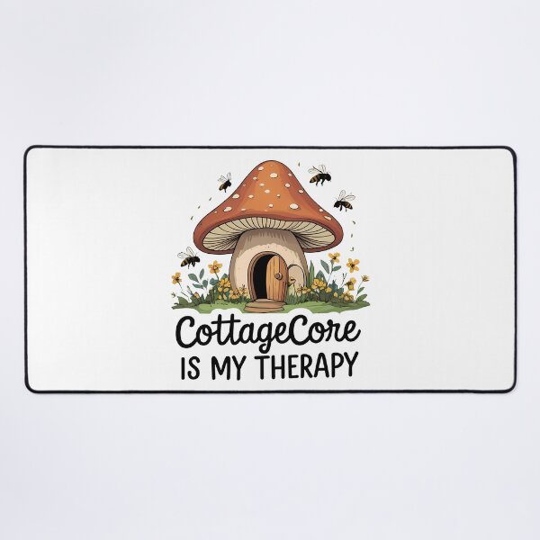 Item preview, Tiny Mushroom House with Wildflowers and Bees Featuring Cottagecore Quote designed and sold by zoughlal.