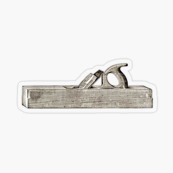 Traditional Carpenter Wooden Plane Transparent Sticker