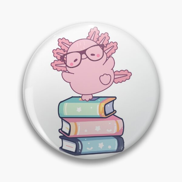 Item preview, Axolotl estilo kawaii bailando sobre libros designed and sold by Double7Designs.