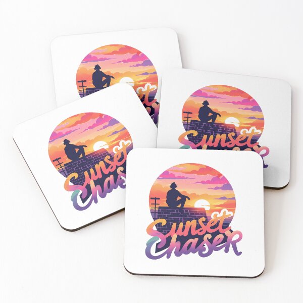 Item preview, Silhouetted Figure Watching Colorful Sunset with Dreamy Phrase designed and sold by zoughlal.