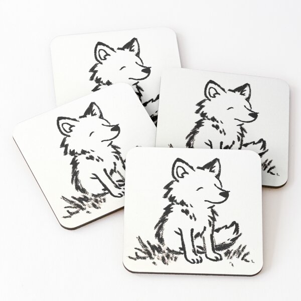 Item preview, Cute Ink Sketch Of A Playful Wolf designed and sold by SunkenCost.
