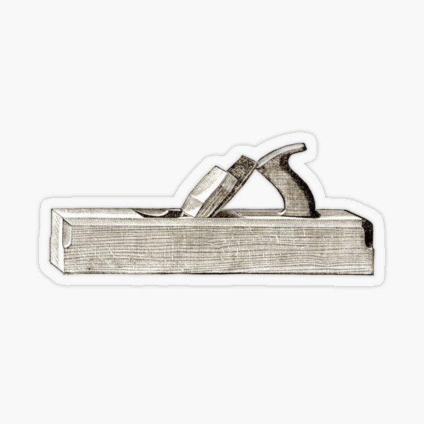 Carpentry Wooden Hand Plane Transparent Sticker