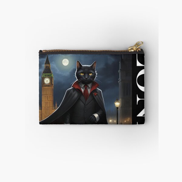 Item preview, Dracula Vampire Cat with big-ben London Gothic art designed and sold by WorldRoverShirt.