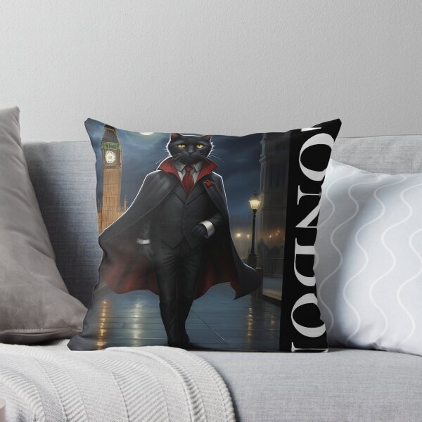 Item preview, Dracula Vampire Cat with big-ben London Gothic art designed and sold by WorldRoverShirt.