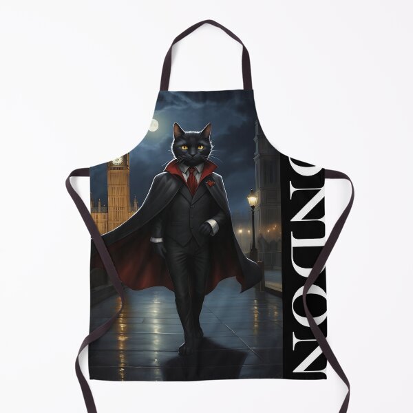 Item preview, Dracula Vampire Cat with big-ben London Gothic art designed and sold by WorldRoverShirt.