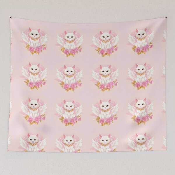Item preview, Cat angel among roses. designed and sold by Natalia-Vlad.