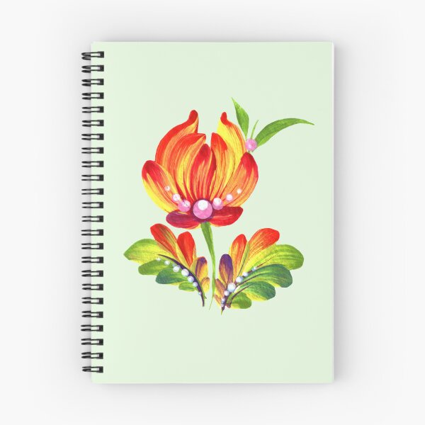 Item preview, Red-yellow flower of Ukraine in styl Petrykivka style, author's drawing designed and sold by Sunflower-7.