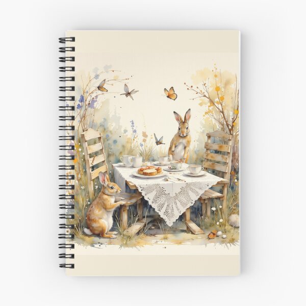 Item preview, Whimsical Bunny Tea Party – Cottagecore Woodland Animals Illustration designed and sold by LemonHorse.