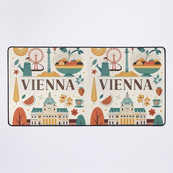 Item preview, Vienna Travel Poster - Colorful Vienna Landmarks and Icons Illustration designed and sold by Witsprings.