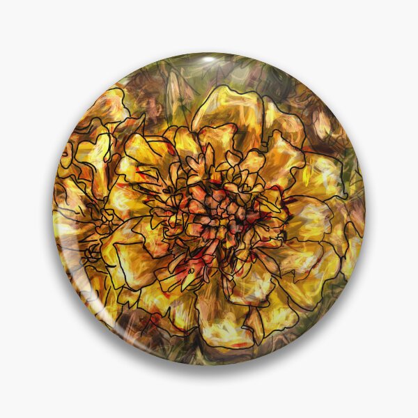 Item preview, Caléndulas doradas: arte floral vibrante designed and sold by Coral Leontine Arts.
