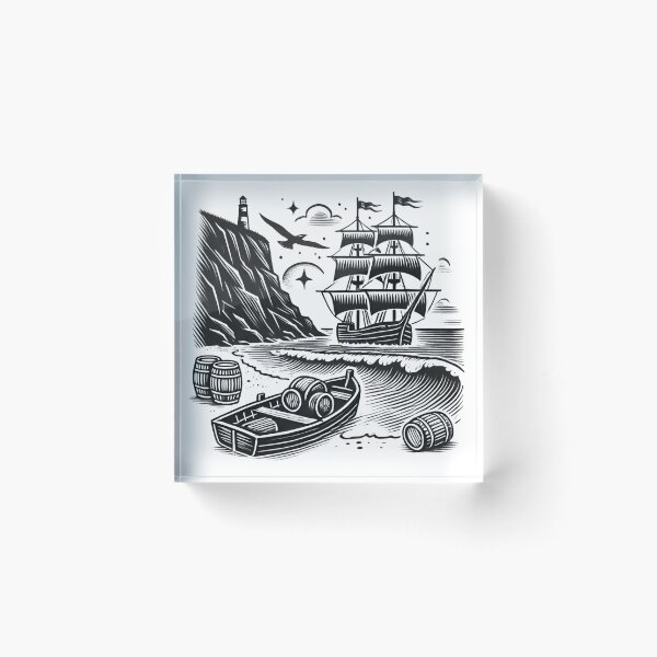 Item preview, Cornish Smuggler – Nautical Storytelling Linework Design designed and sold by D'riftr.
