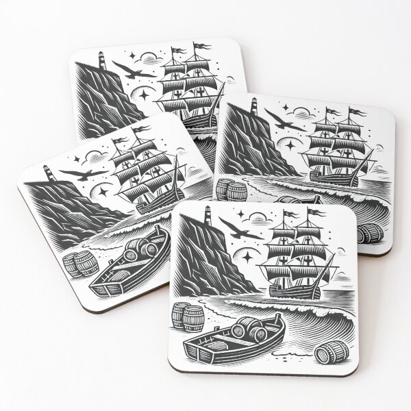 Item preview, Cornish Smuggler – Nautical Storytelling Linework Design designed and sold by D'riftr.