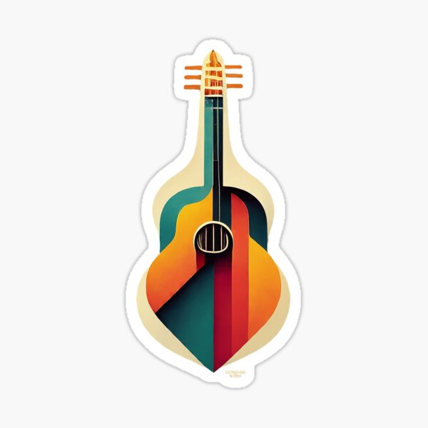 Guitar as Art Sticker
