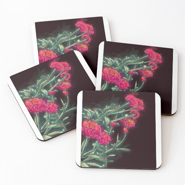 Item preview, Glowing Strawflowers – Bold Floral Art designed and sold by Coral Leontine Arts.