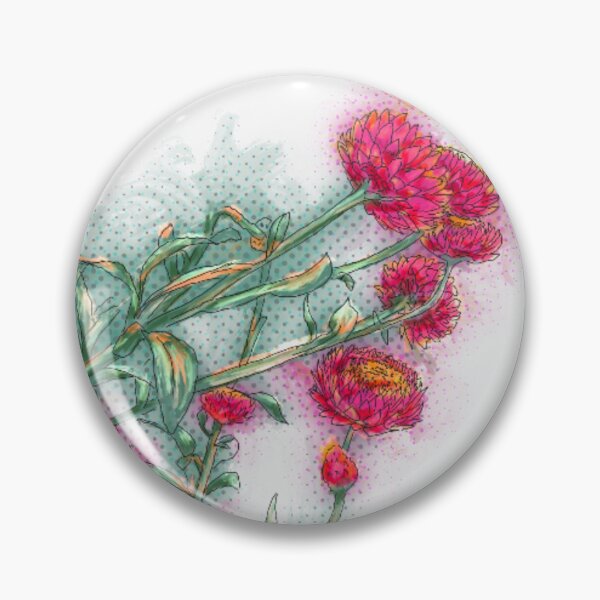 Item preview, Delicate Strawflowers – Soft Botanical Illustration designed and sold by Coral Leontine Arts.