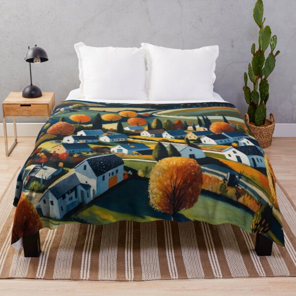 Item preview, AUTUMN VILLAGE COLORFUL ARTWORK designed and sold by Infopreneur1231.