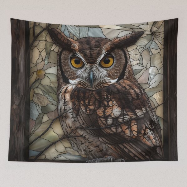 Item preview, Owl in Stained Glass designed and sold by RedHandedOD.
